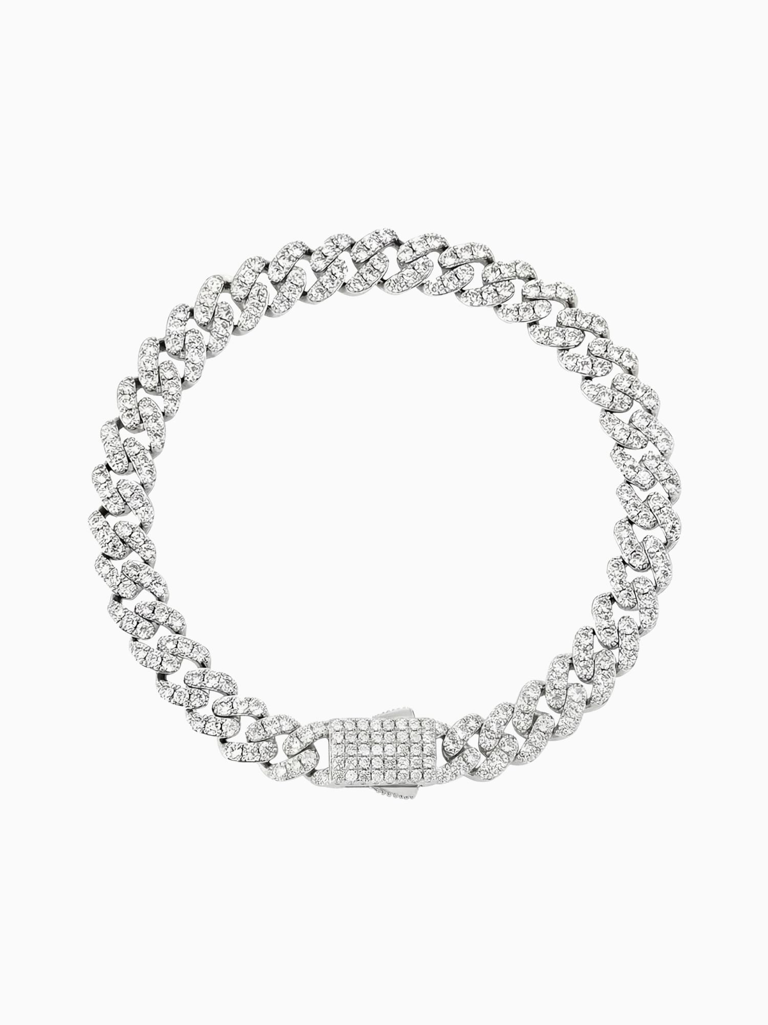 Cuban Armband Zilver ICED OUT (6mm,8mm & 10mm) 925 sterling zilver iced out Cuban link armband met VVS CZ stenen