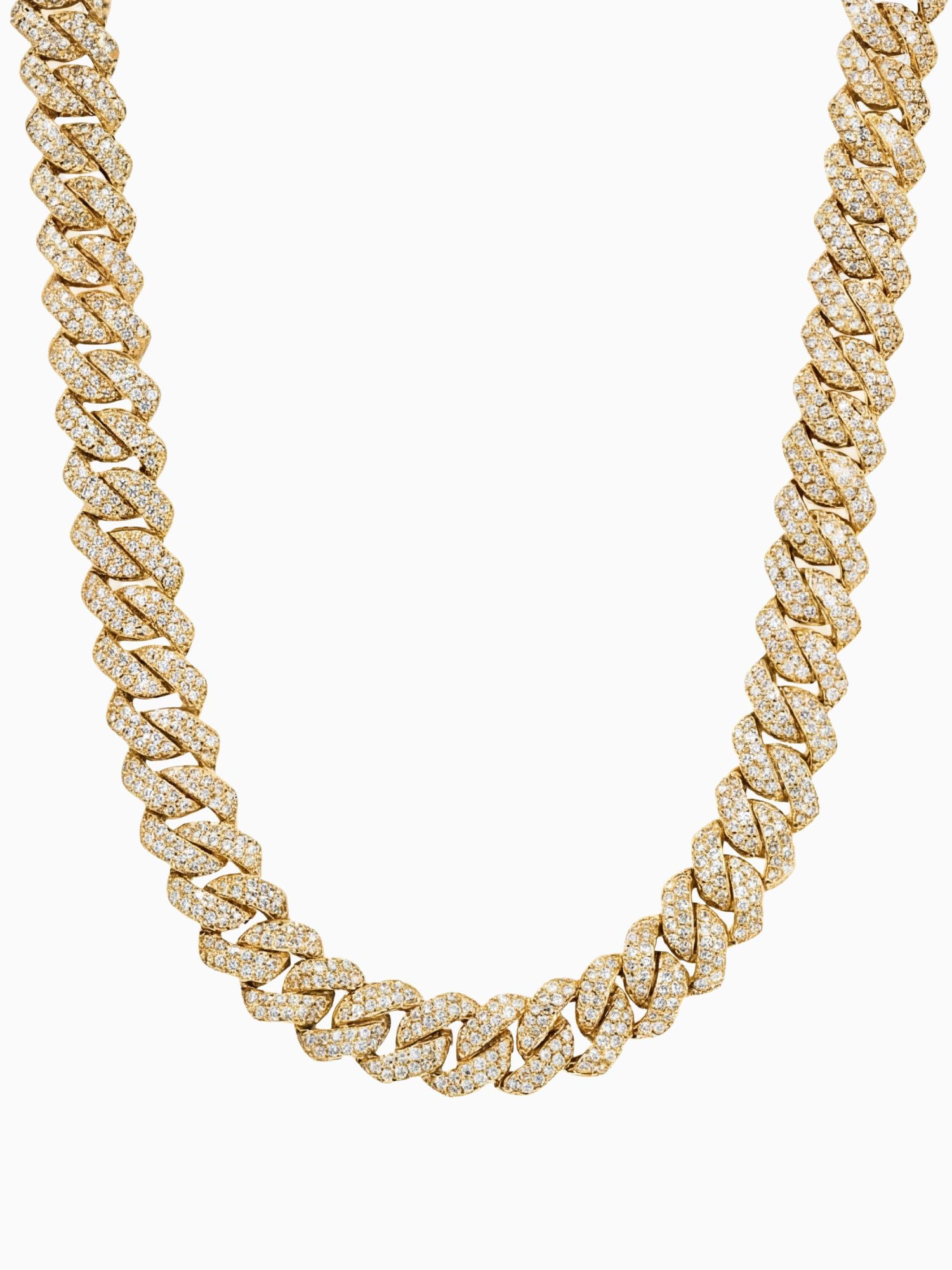 Cuban link ketting goud ICED OUT met fonkelende VVS CZ stenen, verkrijgbaar in 6MM, 8MM en 10MM.
