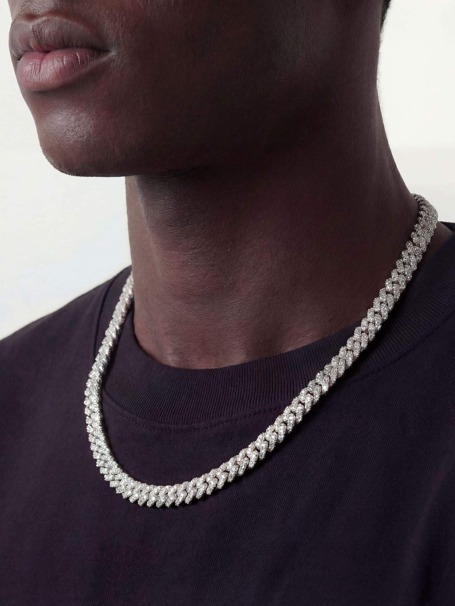 Cuban Ketting Zilver ICED OUT (6mm,8mm & 10mm) iced out Cuban link ketting met VVS CZ stenen, zilver, maximale shine
