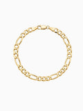 Bracciale Figaro in acciaio inossidabile dorato, da 3 mm e 5 mm, con l'alternanza tipica della maglia Figaro