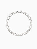 Figaroarmband Edelstahl silberfarben mit abwechselnd kurzen und langen Gliedern