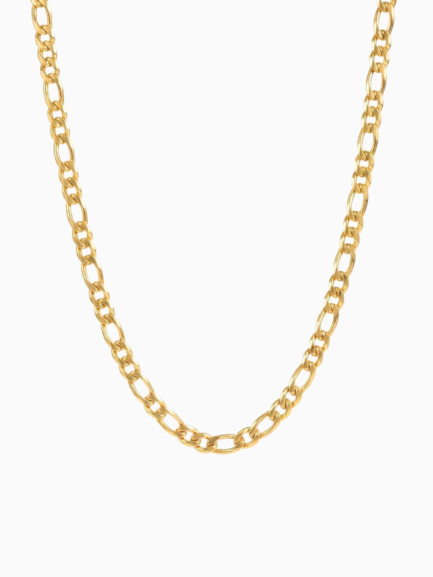 alt
Figaro Chain Gold Stainless Steel (3mm & 6mm) gold-colored stainless steel figaro link chain with classic design and a luxurious look