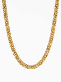 6mm gold-tone stainless steel Byzantine chain by Carpe Ice on a light studio background, showing the full Byzantine link pattern