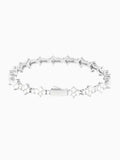 Honeycomb Armband Iced Out (7MM) zilverkleurige iced out armband met VVS CZ stenen en honeycomb design