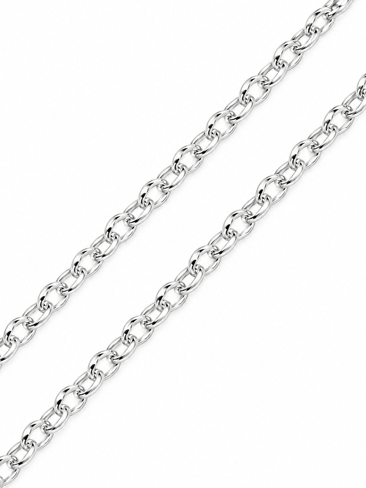 Jasseron Ketting 925 Sterling Zilver 2,8mm van dichtbij, detail van de schakels