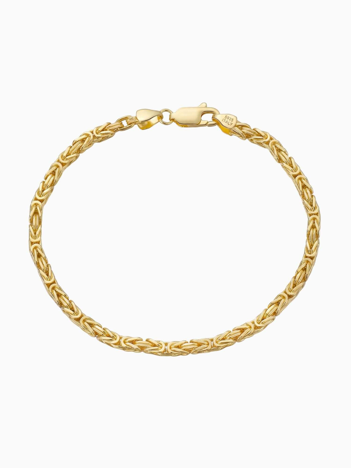 Königsarmband 18k vergoldet (2,5 mm) Königsketten-Armband aus 925 Sterlingsilber mit 18k Vergoldung, 2,5 mm breit