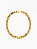 King's Link Bracelet Gold Stainless Steel 4mm with square king's link and lobster clasp by Carpe Ice, product photo on a white background