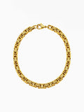 Bracciale a maglia king da 5 mm in acciaio inossidabile dorato di Carpe Ice, con maglia squadrata e chiusura a moschettone