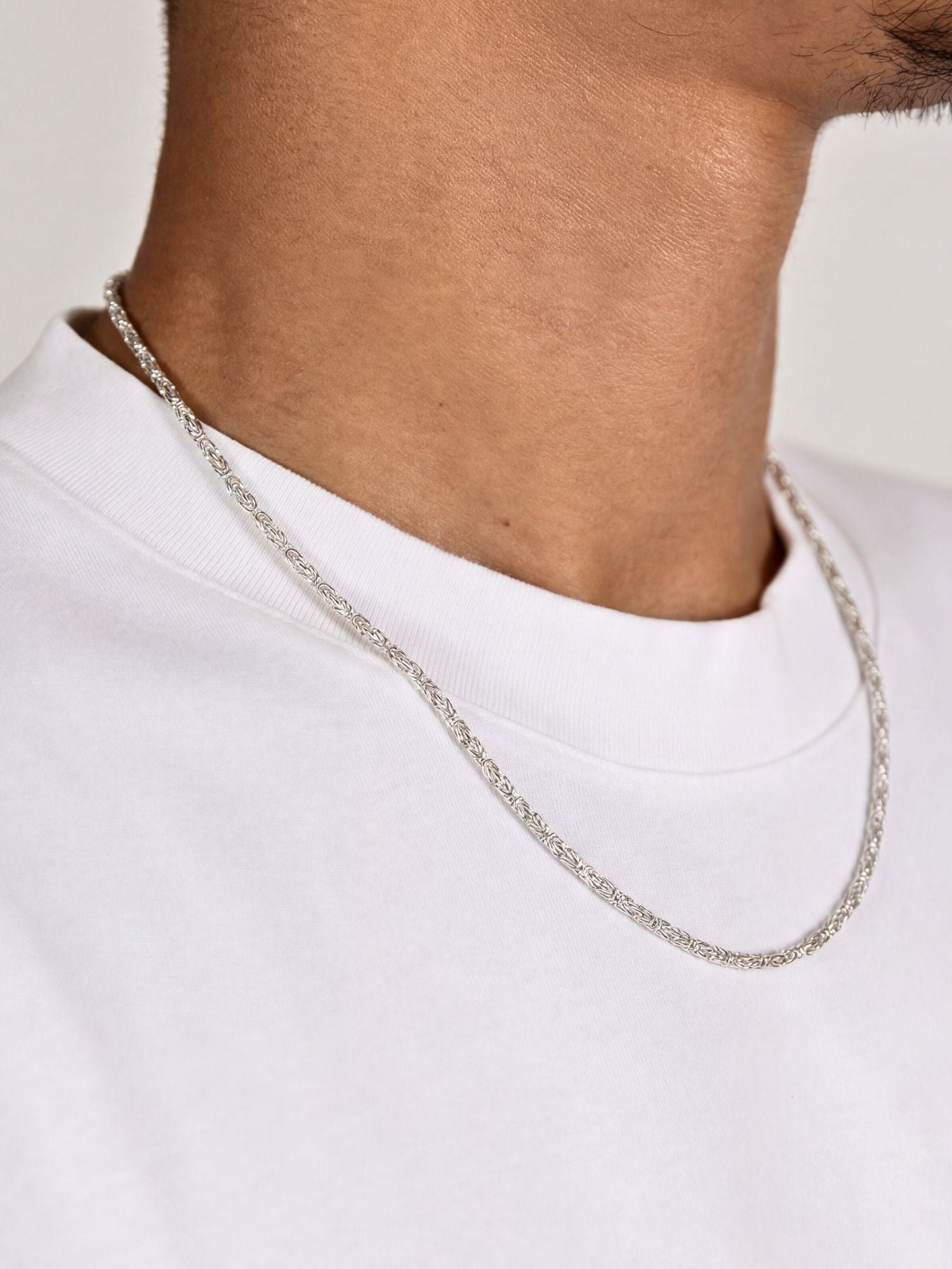 Konings ketting 925 sterling zilver 2.5mm van zijkant