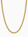 King's Chain Gold Stainless Steel (4mm) by Carpe Ice, front view on a white background showing the full king's link pattern