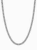 King's Chain Silver Stainless Steel (4mm) by Carpe Ice, front view on a white background showing the full king's link pattern