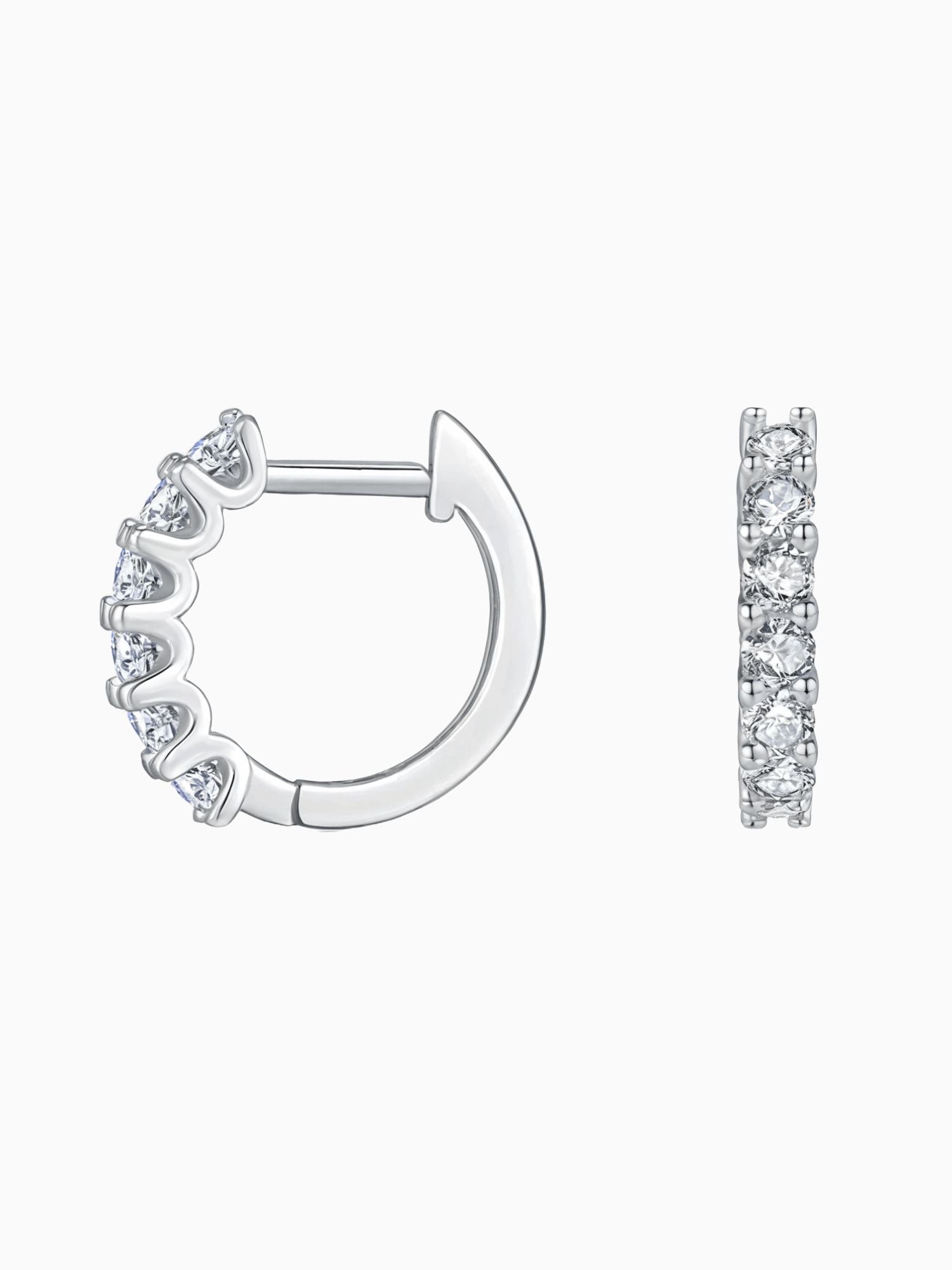 Moissanite Hoop Diamond Oorbellen Witgoud met VVS D moissanite in 925 sterling zilver en witgouden plating