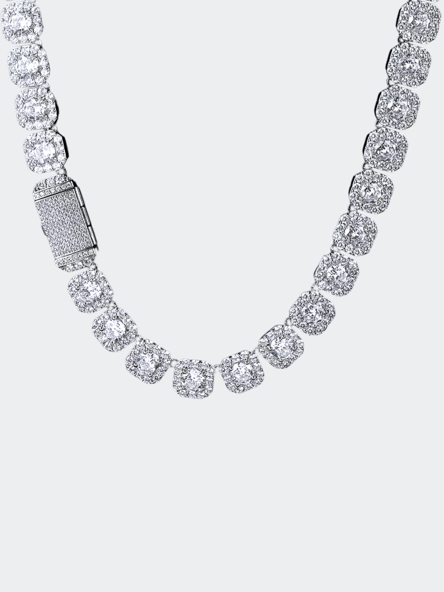 Clustered Zilveren Tennis Chain 10MM en 12MM