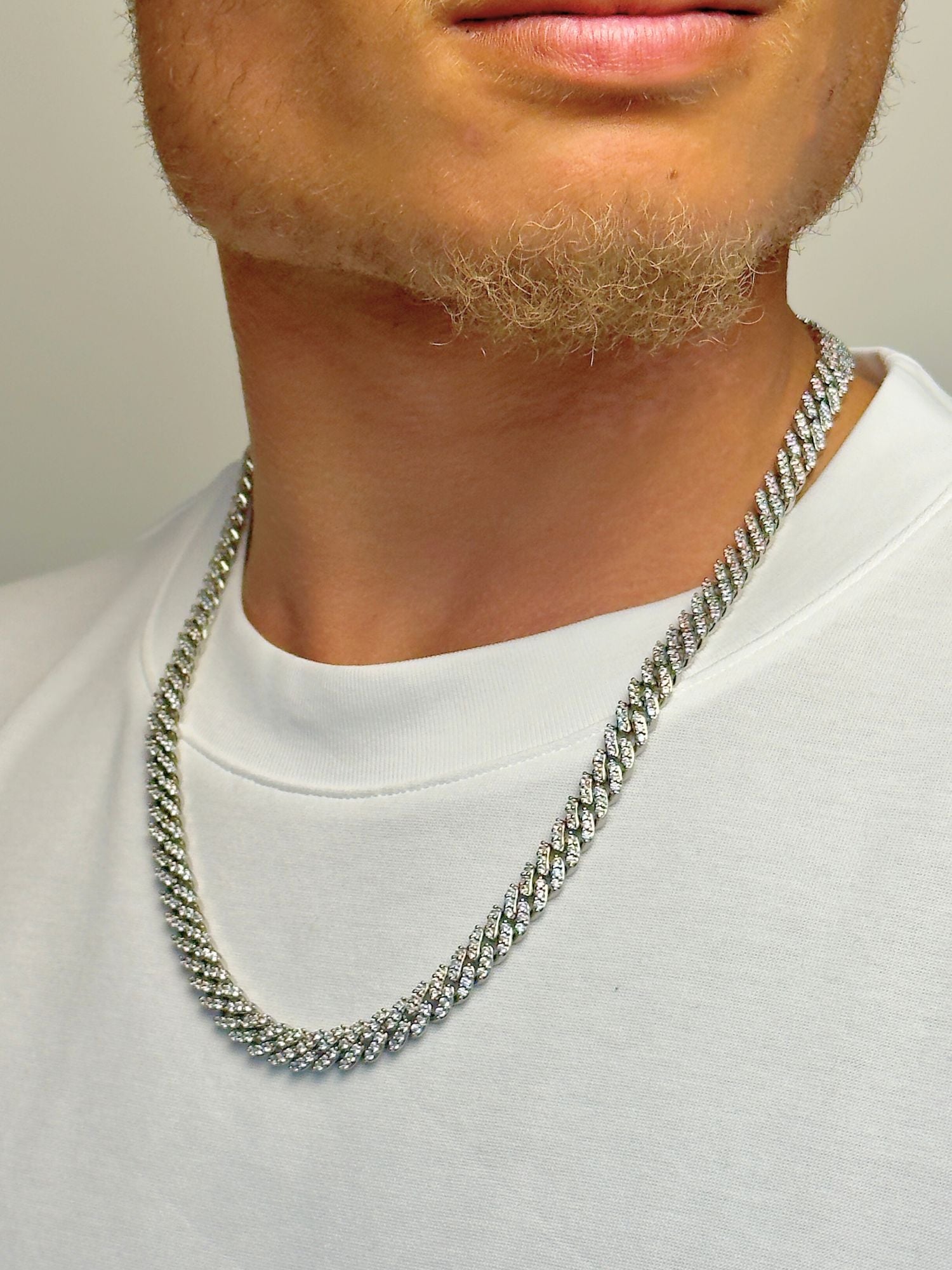 Cuban Link Ketting Zilver ICED OUT 6MM en 8MM