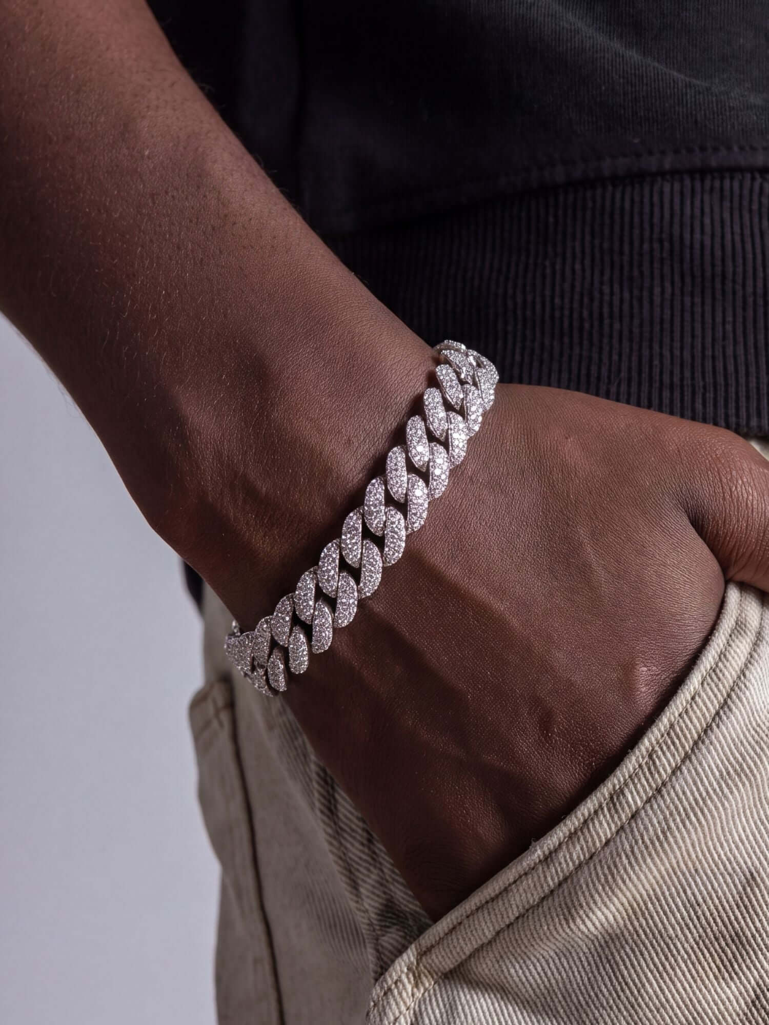 Cuban Bracelet Silver Iced Out (6mm, 8mm & 10mm)