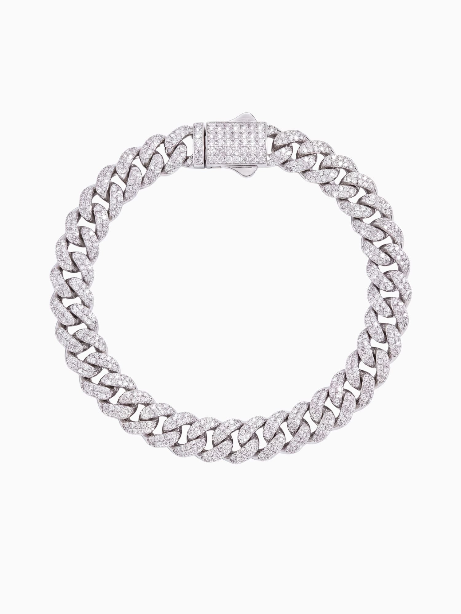 Cuban Armband Zilver ICED OUT (6mm,8mm & 10mm) 925 sterling zilver iced out Cuban link armband met VVS CZ stenen