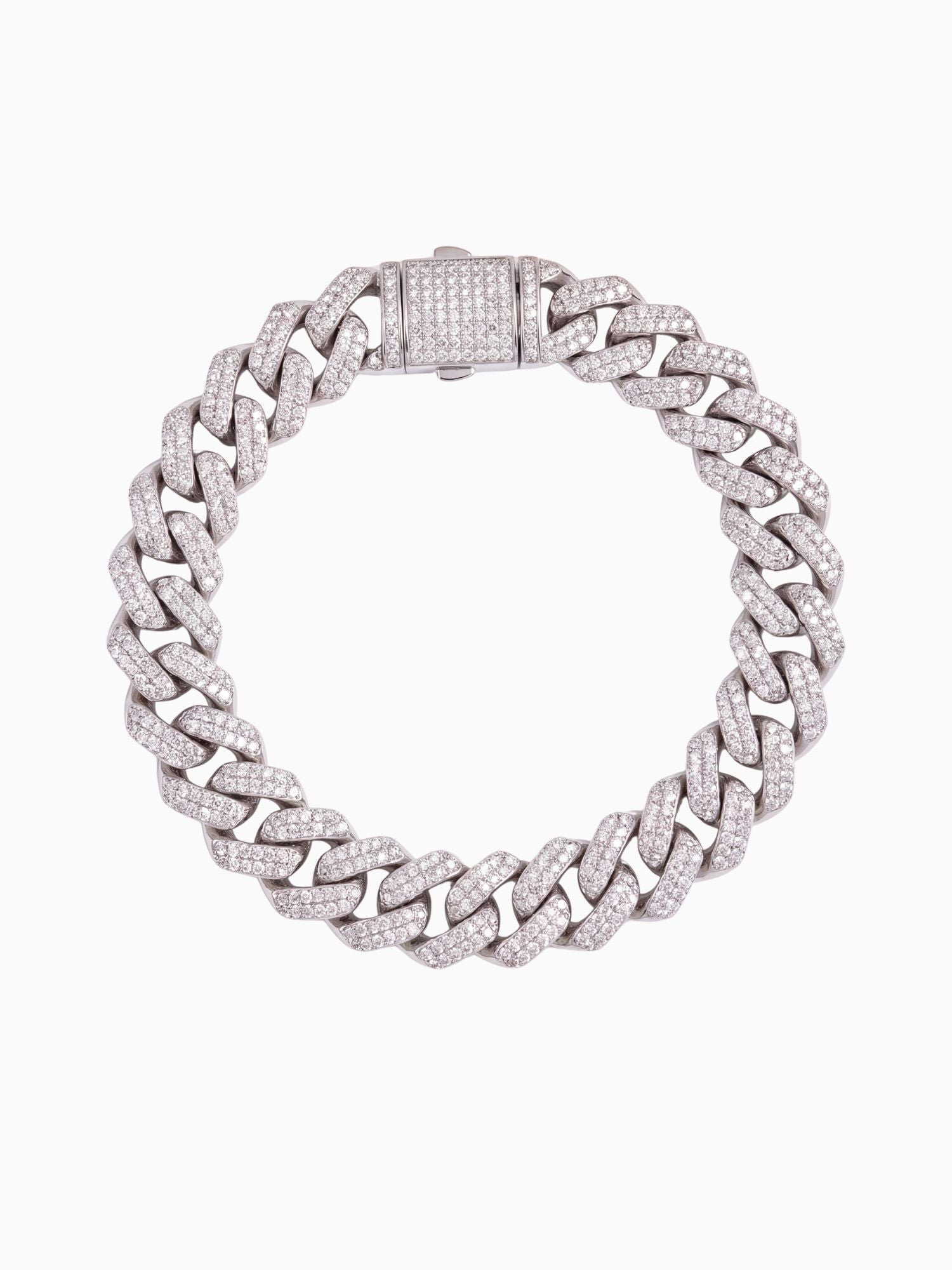 Bracciale Cuban Link in moissanite 925 argento Iced Out (12MM)