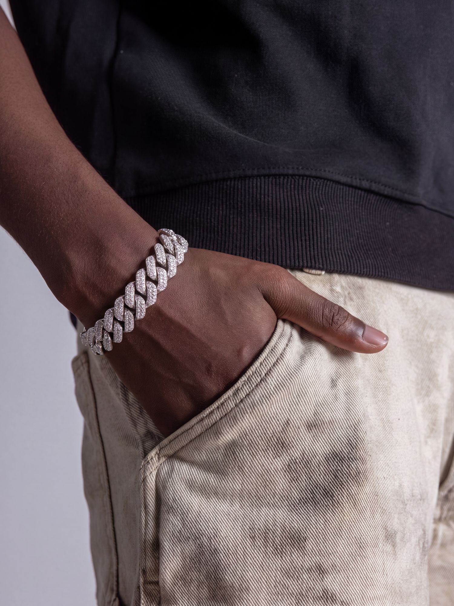 Bracciale Cuban Link in moissanite 925 argento Iced Out (12MM)