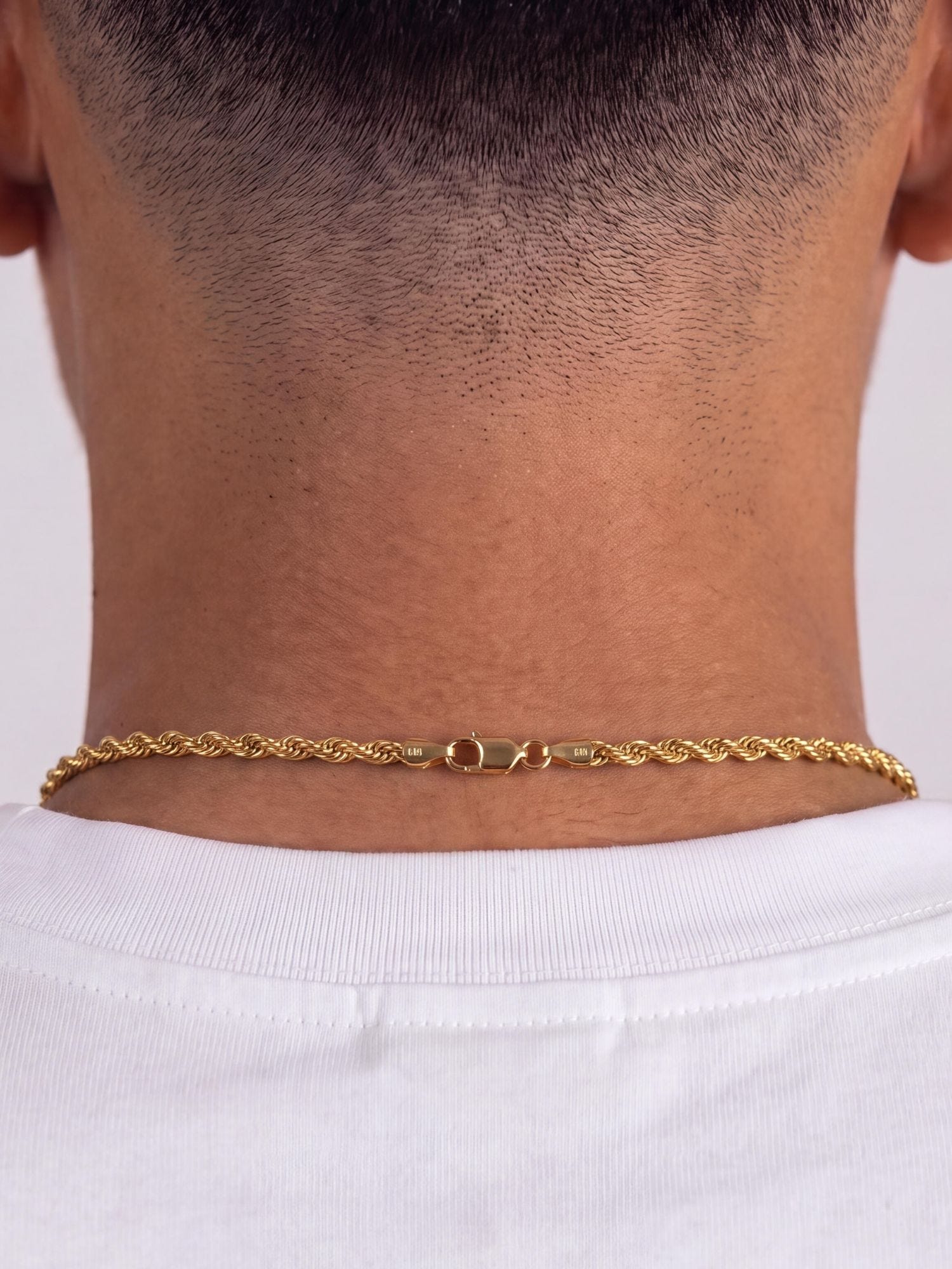 18K goud vergulde rope ketting van 3,8 mm op 925 sterling zilver, met gedraaide schakels.