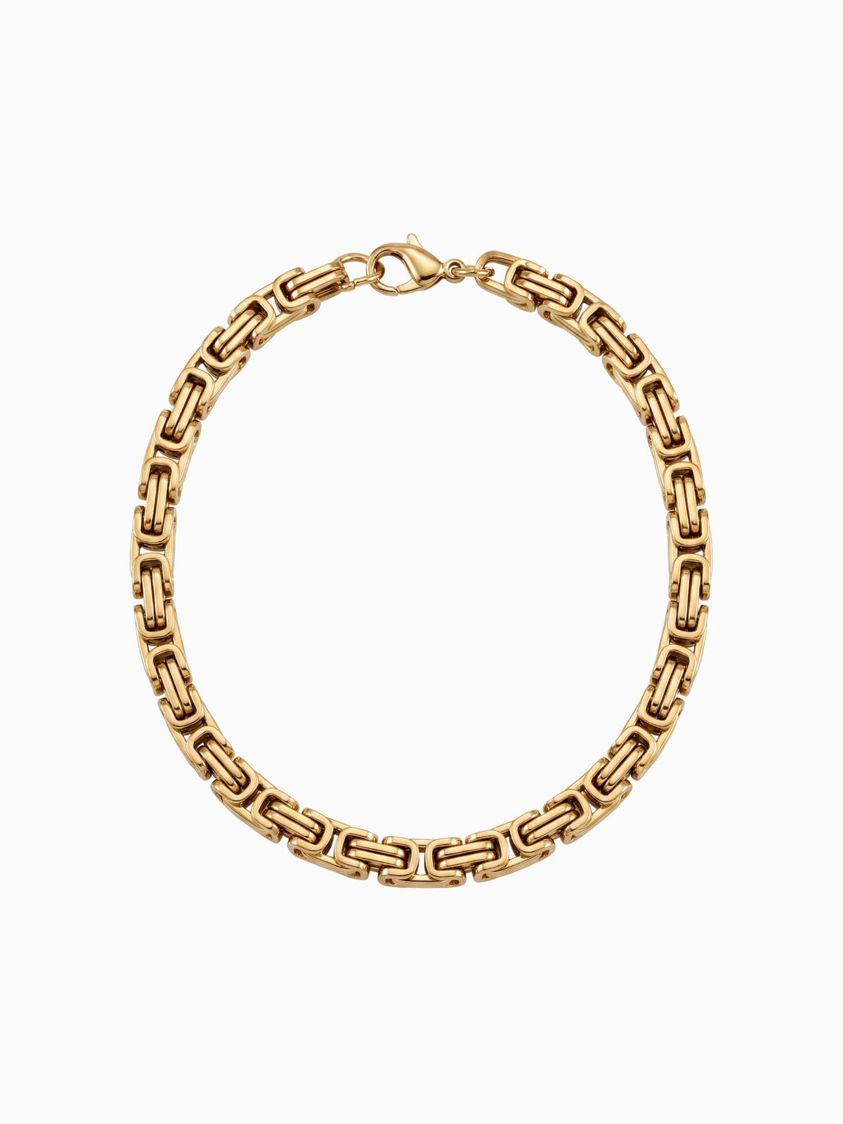 Pulsera bizantina en acero dorado (5 mm)