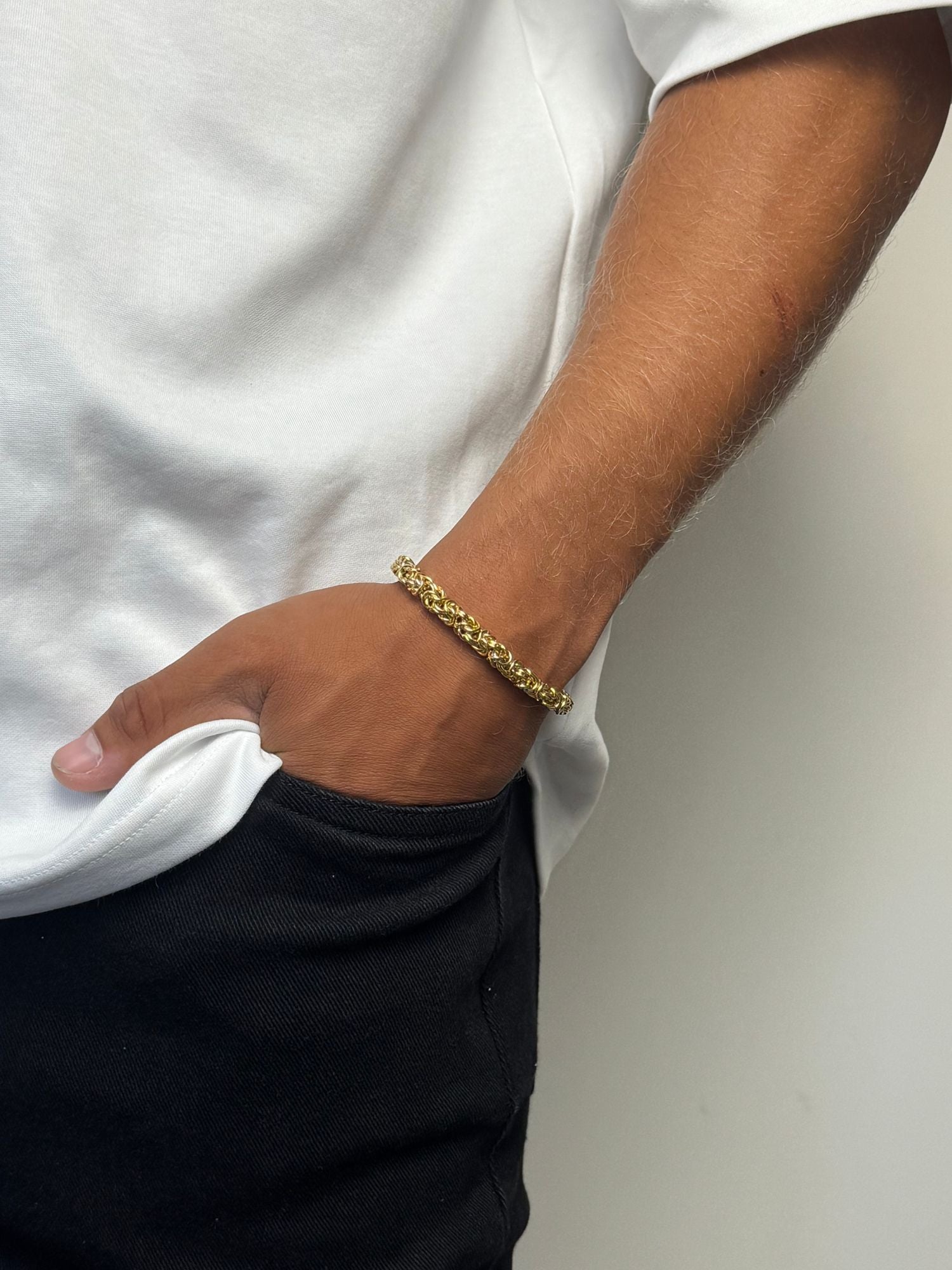 Gioiello da Re Bizantino Dorato Bracciale 6MM