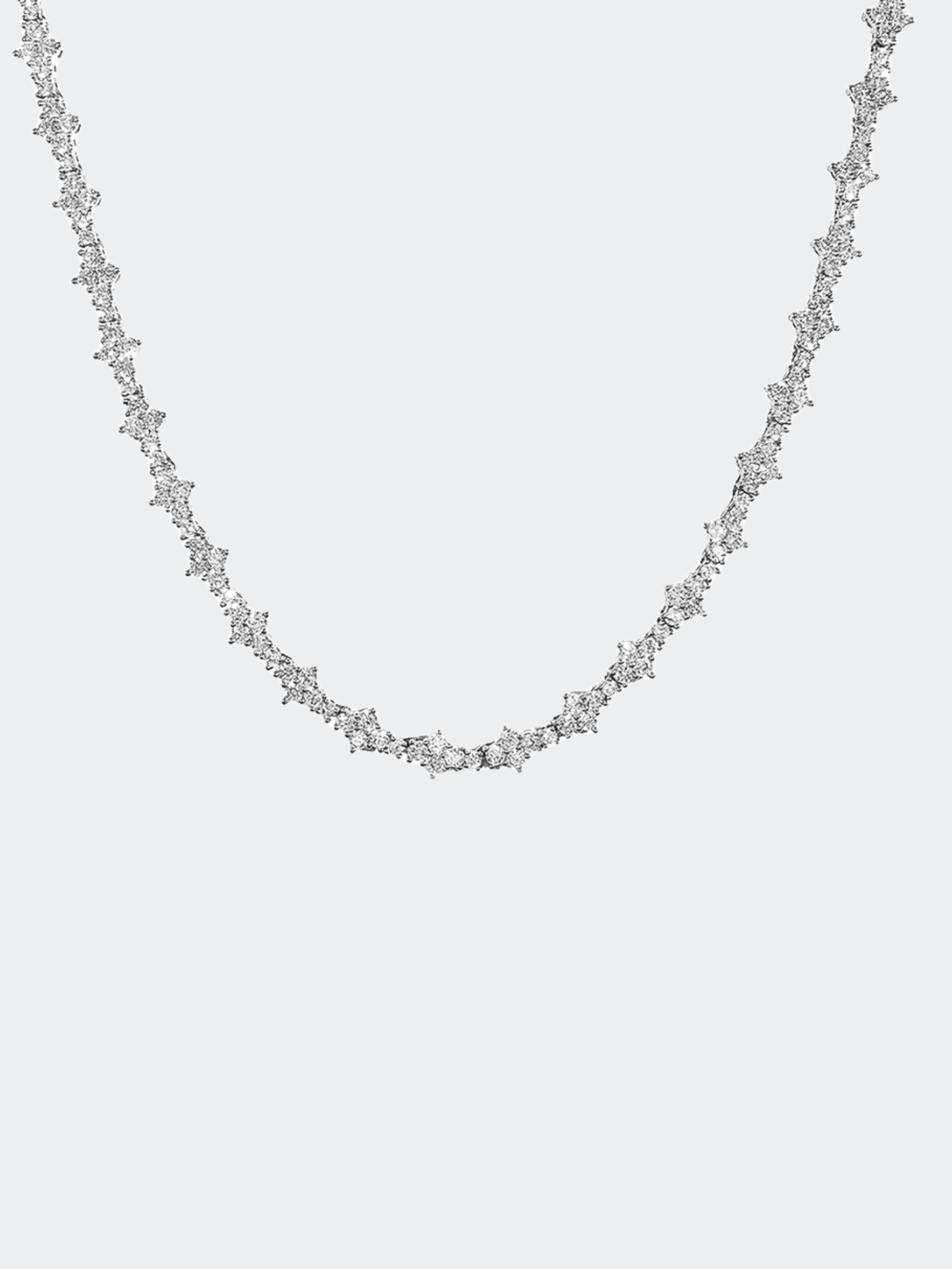 ICED OUT Honeycomb ketting 7mm in wit goud met sprankelende steentjes en tijdloos design.