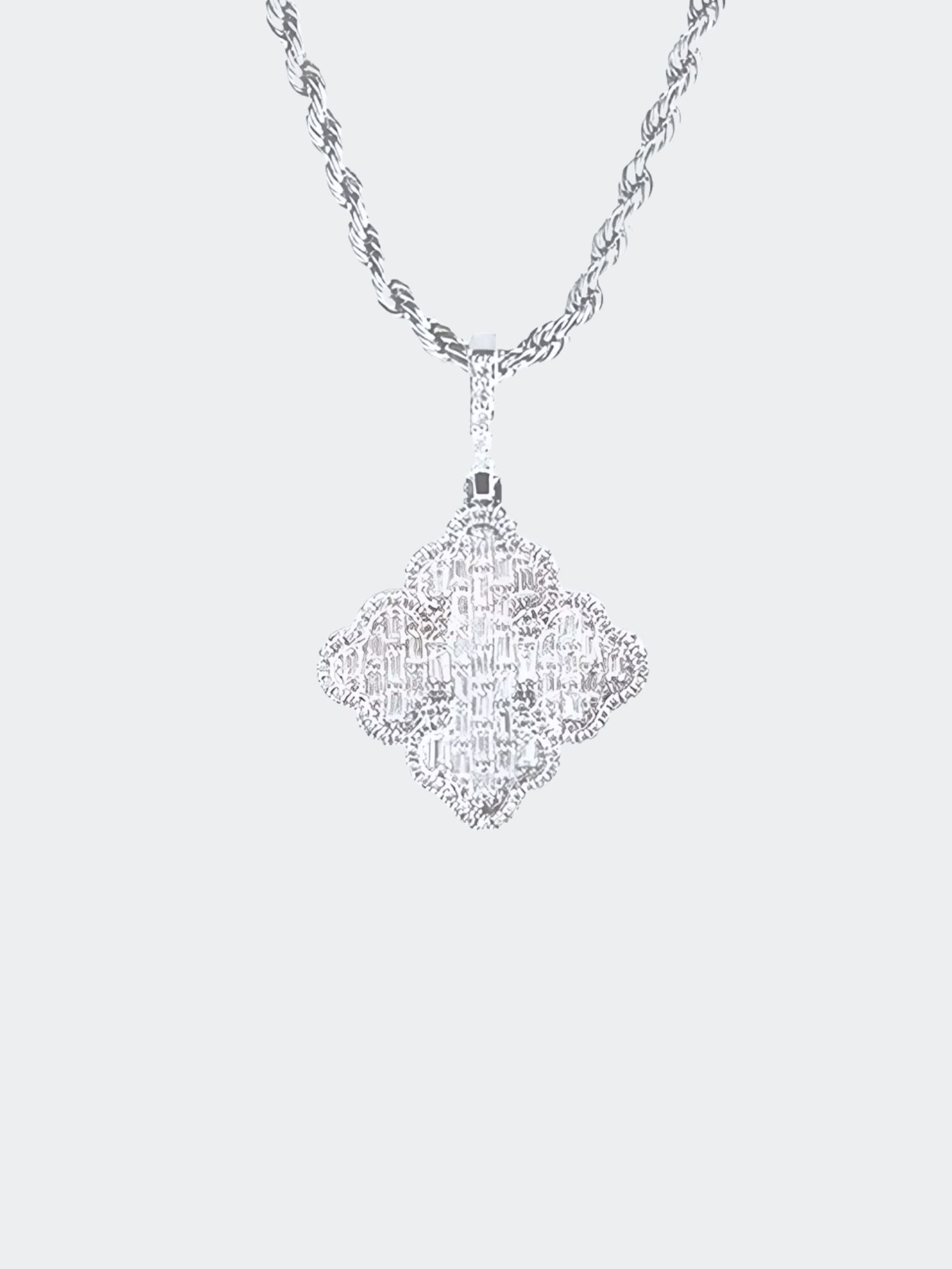 ICED OUT Kleeblatt Anhänger Silber 925 Sterling