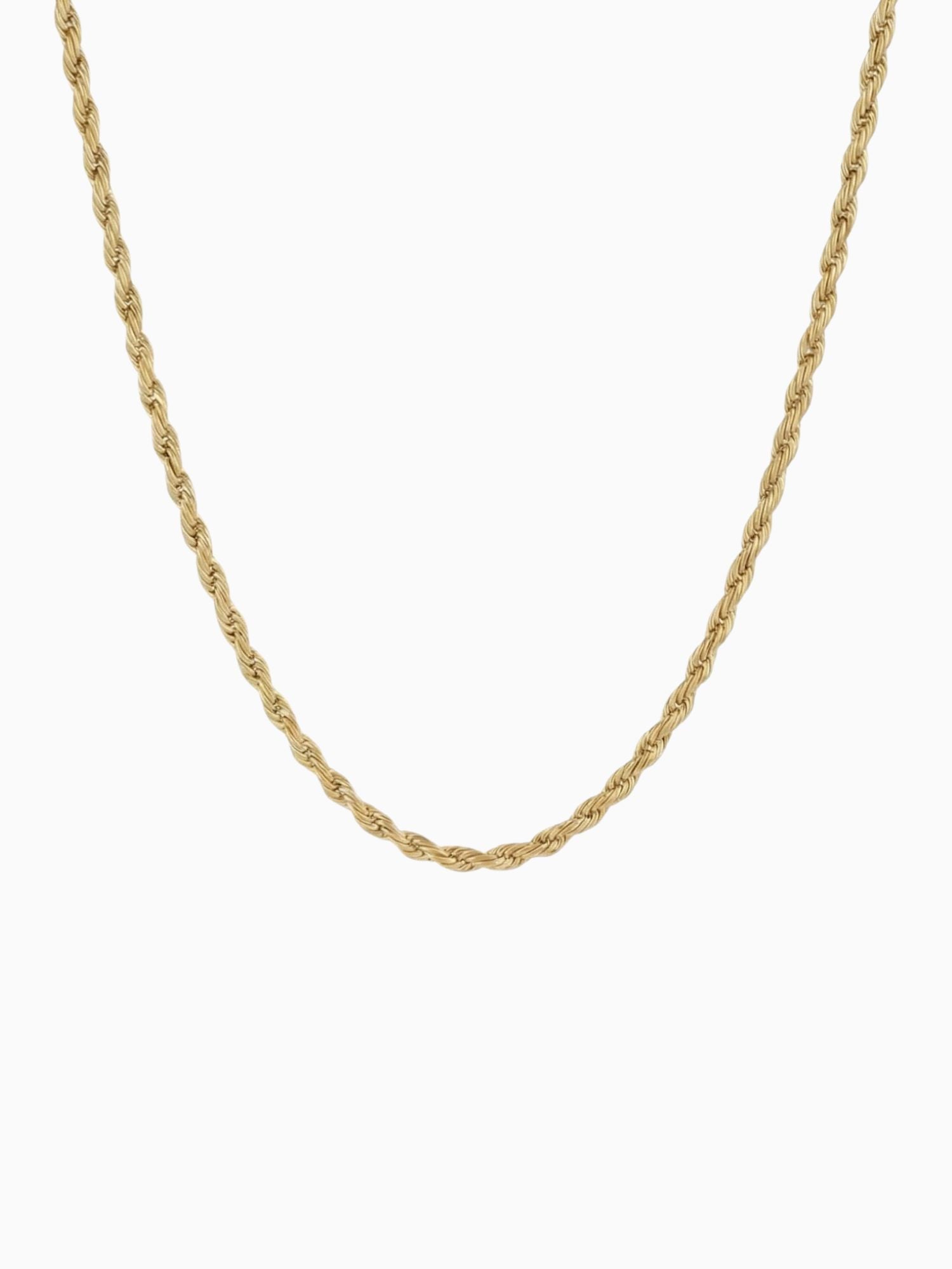 Rope Ketting 18K Goud Verguld (2.8mm) gedraaide schakels en luxe goudglans