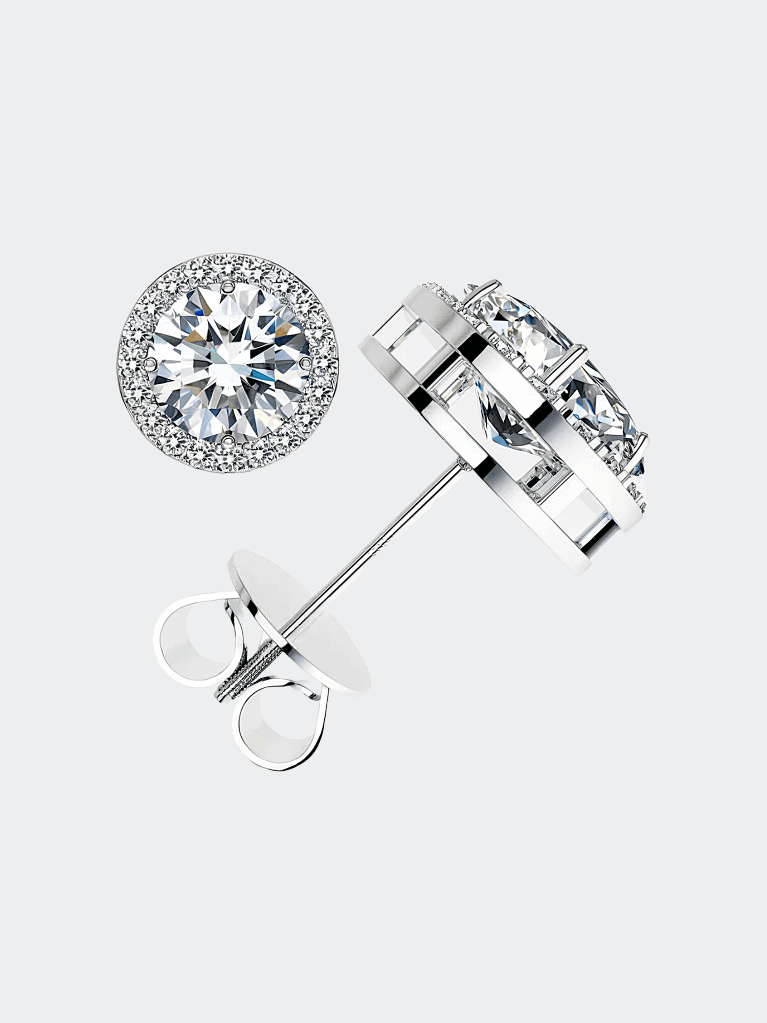 MOISSANITE CIRKEL DIAMOND STUDS 7.5MM WITGOUD - Carpeice