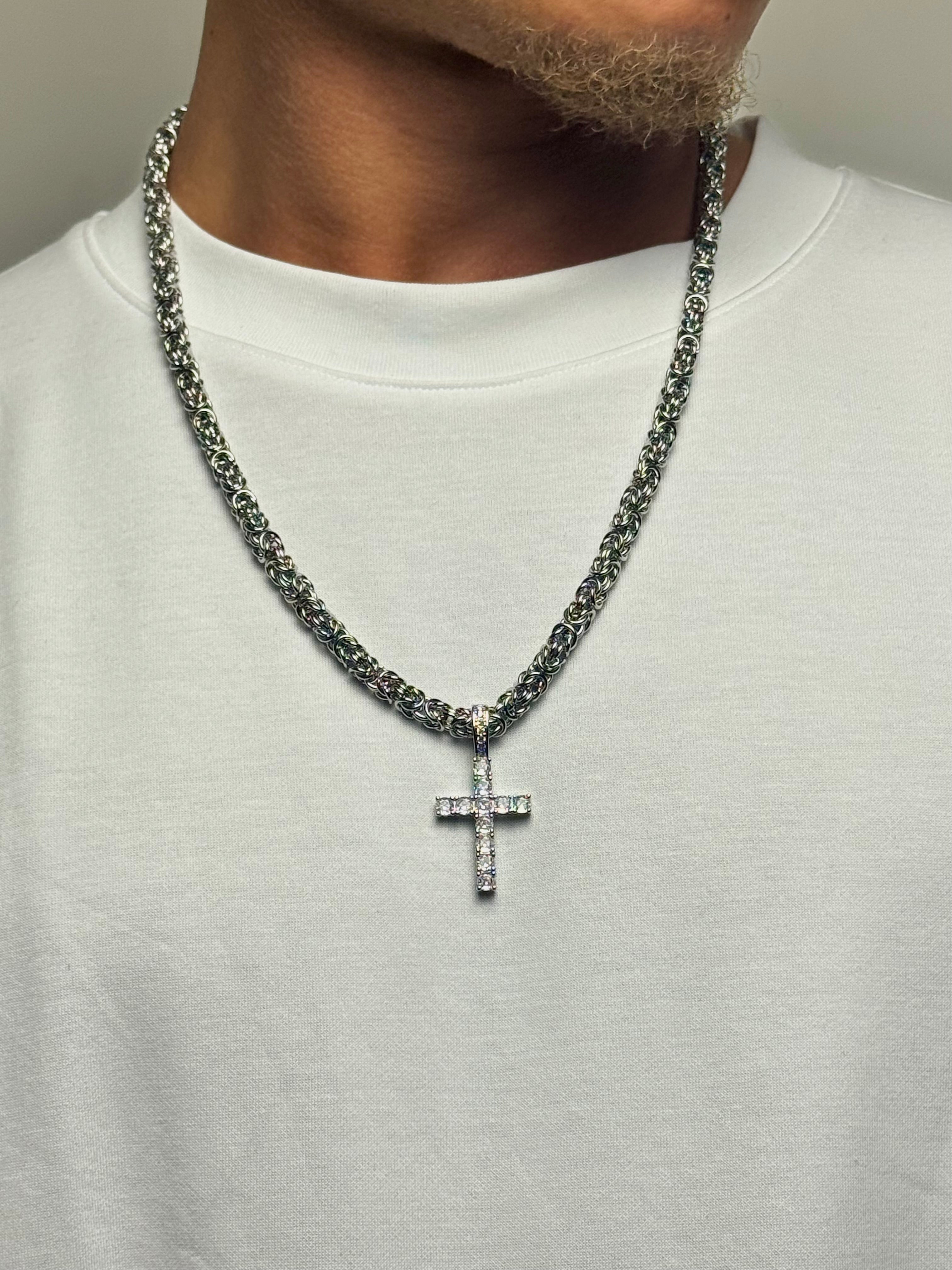 Zilveren Kruis Anhänger ICED OUT