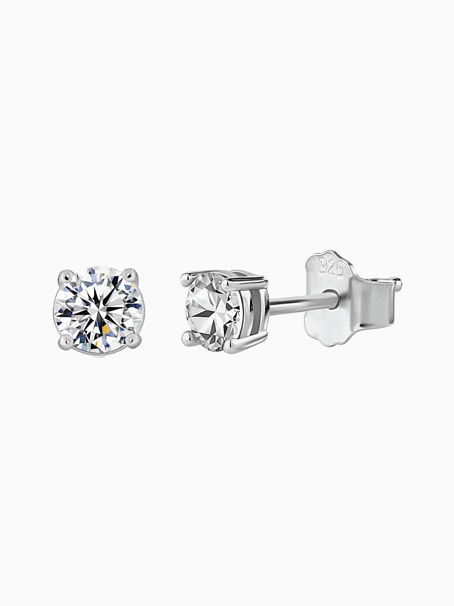 Diamanten Oorbellen MOISSANITE Witgoud 5MM