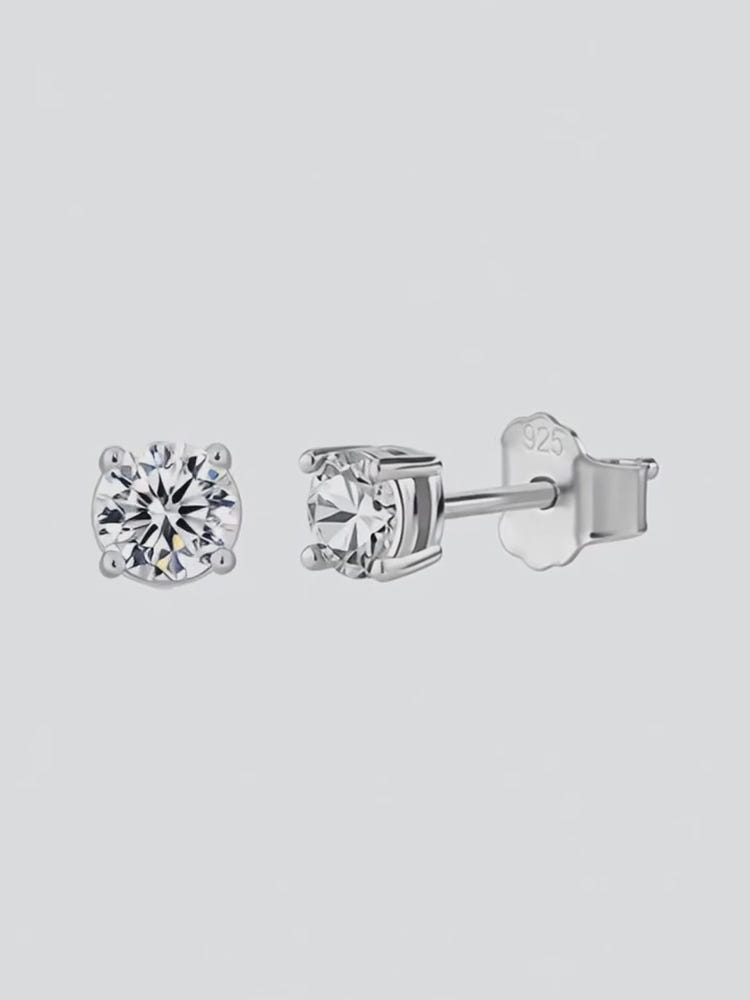 Moissanite Oorbellen Studs 925 Sterling Zilver 5MM witgoud plated 5mm VVS D moissanite studs met diamantachtige schittering