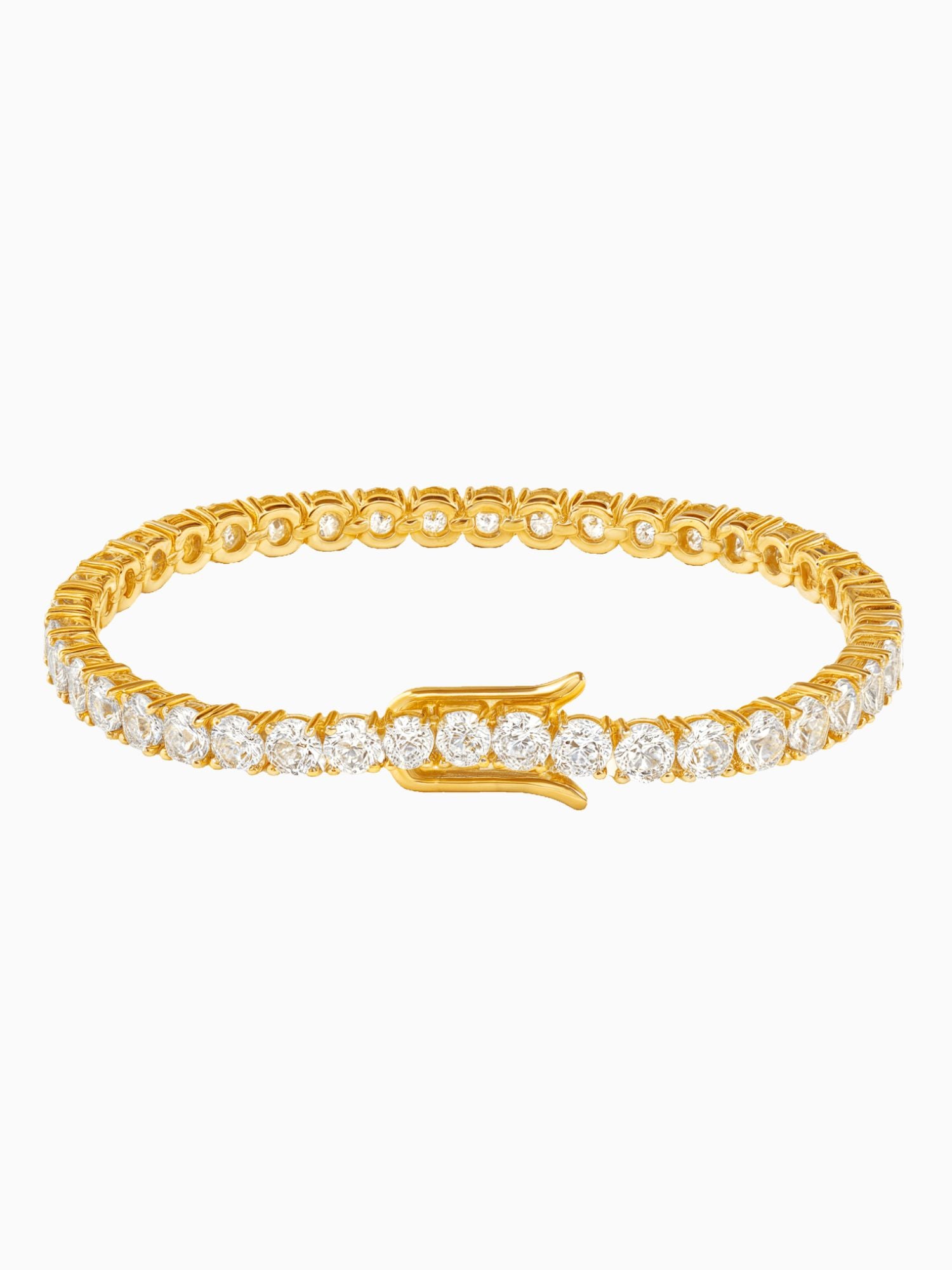 Gouden tennis armband van Carpe Ice met VVS CZ gesimuleerde stenen, verkrijgbaar in 3MM en 5MM.